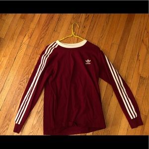 Adidas Originals Long Sleeve Maroon T-Shirt